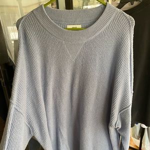 Aerie cotton blend light blue sweater, size L.